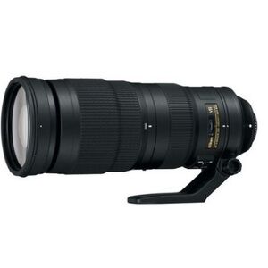 Nikon 200-500mm Telephoto Zoom Lens in Black with Yellow Accents